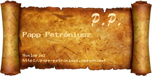 Papp Petróniusz névjegykártya