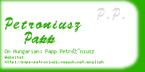petroniusz papp business card